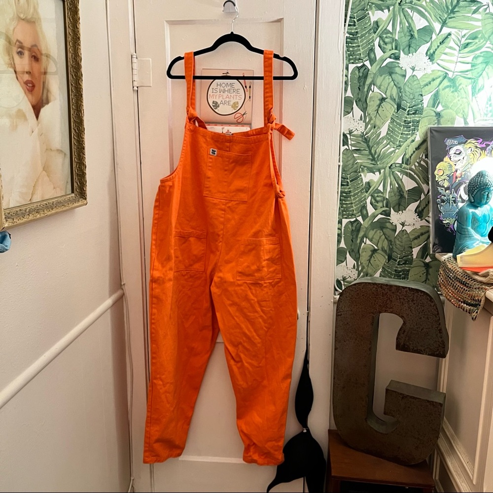 Atlas Organic Heavy Cotton Twill Dungarees in Living Coral